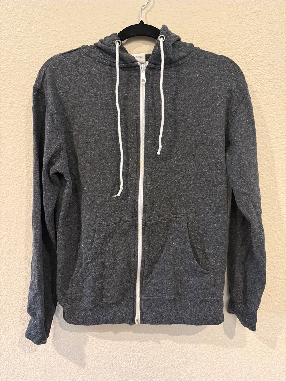 Men's Heather Charcoal Full-Zip Hooded Sweatshirt